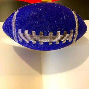 Blue  and crystal gold tone blue purse